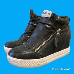 Black heels ankle sneakers shoes